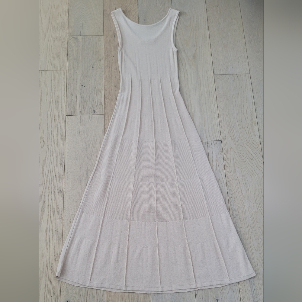 Zara Cream Maxi A-Line Knit Dress